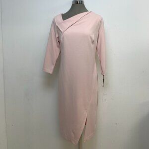 Calvin Klein NWT Sexy Elegant Petal Pink Fold Over Neckline Sheath Dress